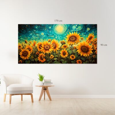 Girasoles bajo el Cielo Estrellado