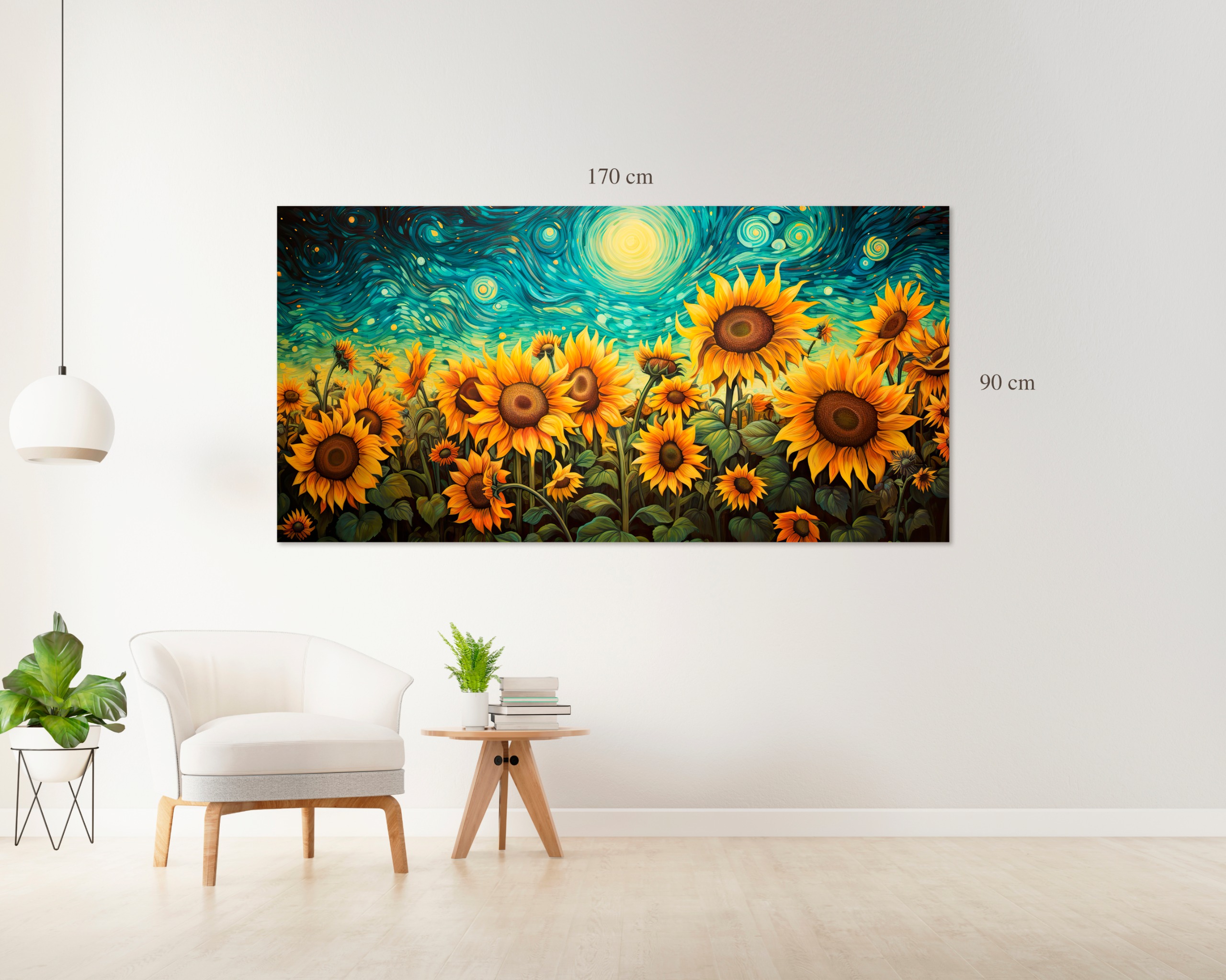 Girasoles bajo el Cielo Estrellado