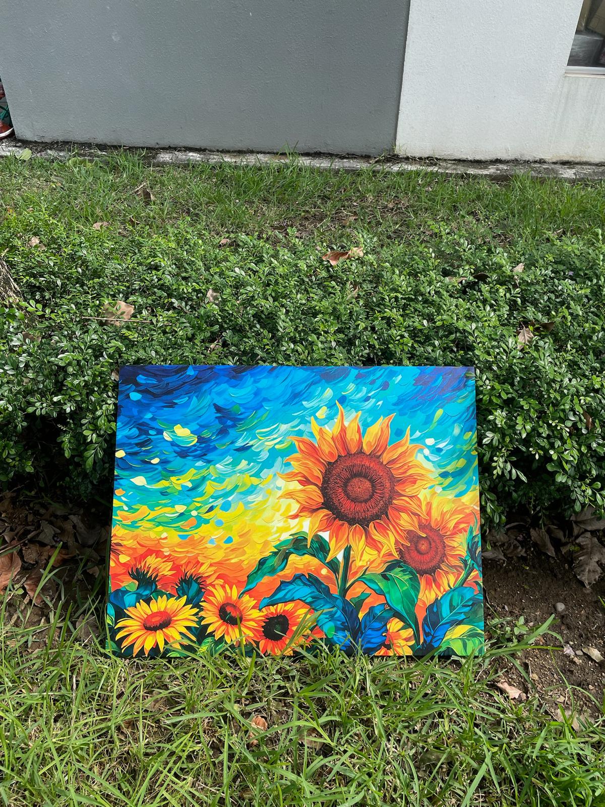 Girasoles bajo el Cielo Estrellado - Imagen 2